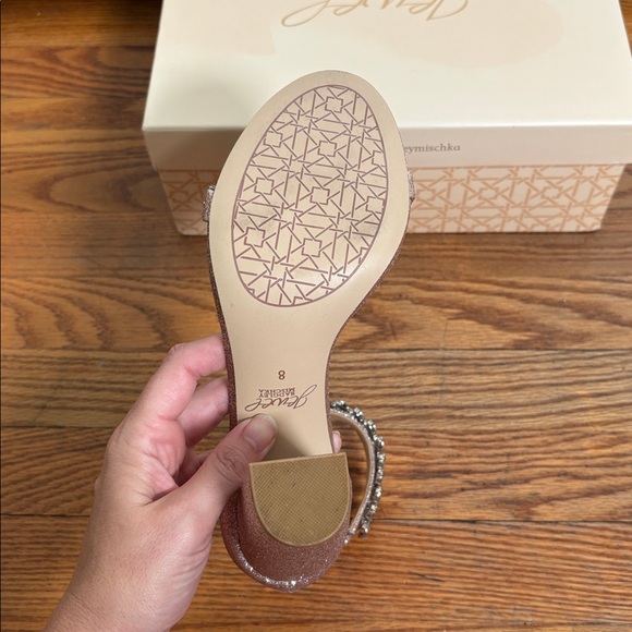 Badgley‎ Mischka Mayra Ankle Strap Evening Shoe rose gold glitter size 8 - Picture 11 of 13